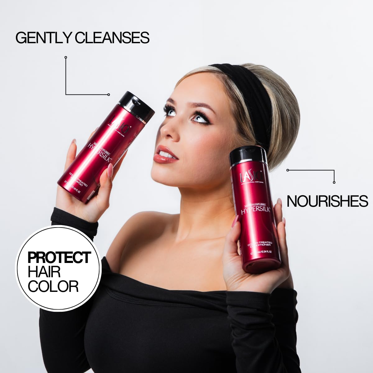 Lasio Keratin-Infused Hypersilk Color Treated Shampoo and Conditioner Set - 12.34 Fl. Oz - Color Treated Hair Shampoo and Deep Conditioner for Dry Beauty & Personal Care Lasio