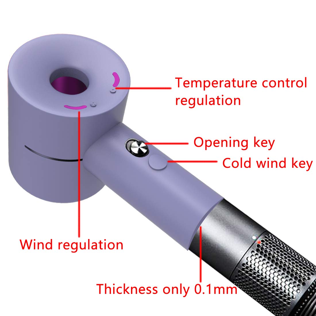 Linkidea Silicone Protective Case Compatible with Dyson Supersonic Hair Dryer HD01/HD03 Only, Head and Handle Cover Set, Purple