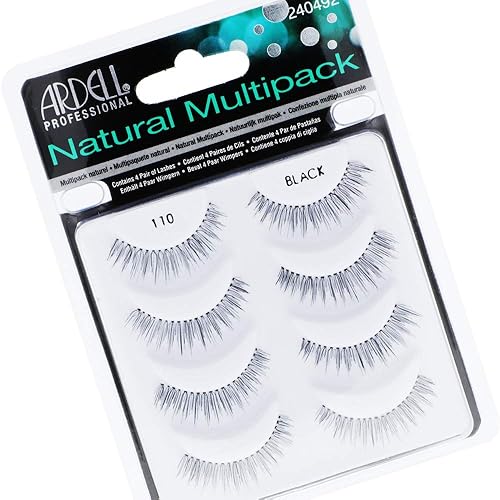 Ardell Natural False Eyelashes Multipack 110 Black - Comfortable Strip Lashes for Everyday Wear, 4 Pairs x 1 Pack Beauty & Personal Care Ardell