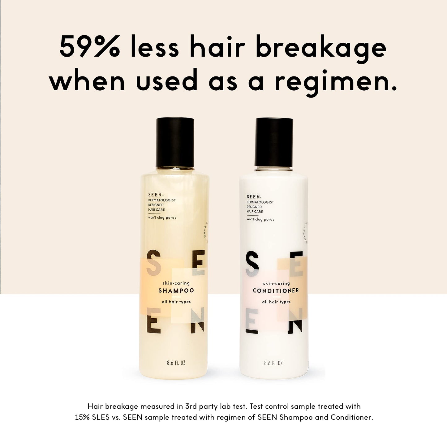 SEEN Travel Trio, Scented - Non-Comedogenic Blow-Out Hair Cream, Shampoo & Conditioner Set - Dermatologist-Developed- Reduces Frizz- Heat Protectant Beauty & Personal Care SEEN
