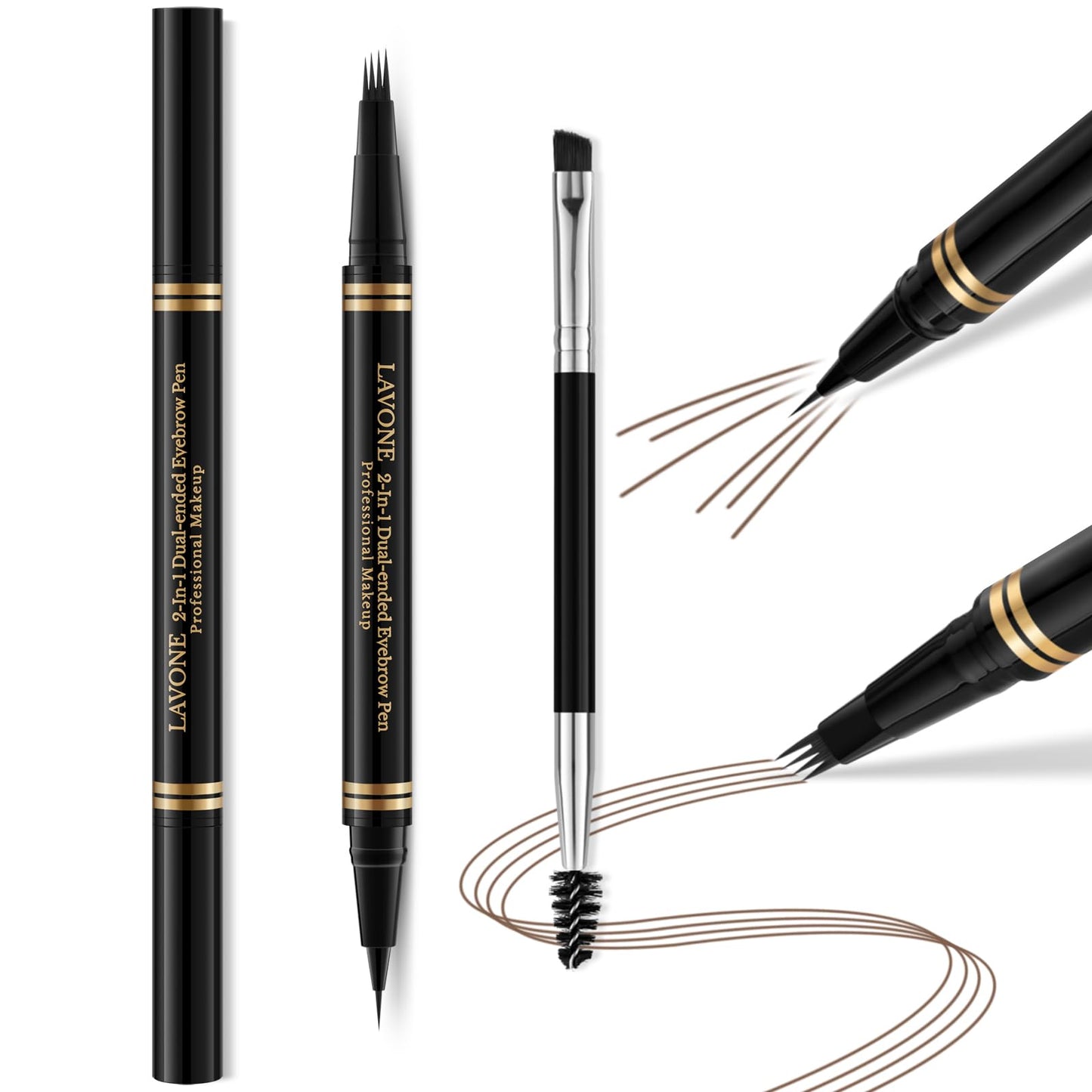 Eyebrow Pen,2-in-1 Waterproof Eyebrow Pencil with 4 Tip Microblading Brow Pen and Ultra-Precise Brow Pencil,with Dual-ended Eyebrow Brush,Eyebrow… Beauty & Personal Care LAVONE