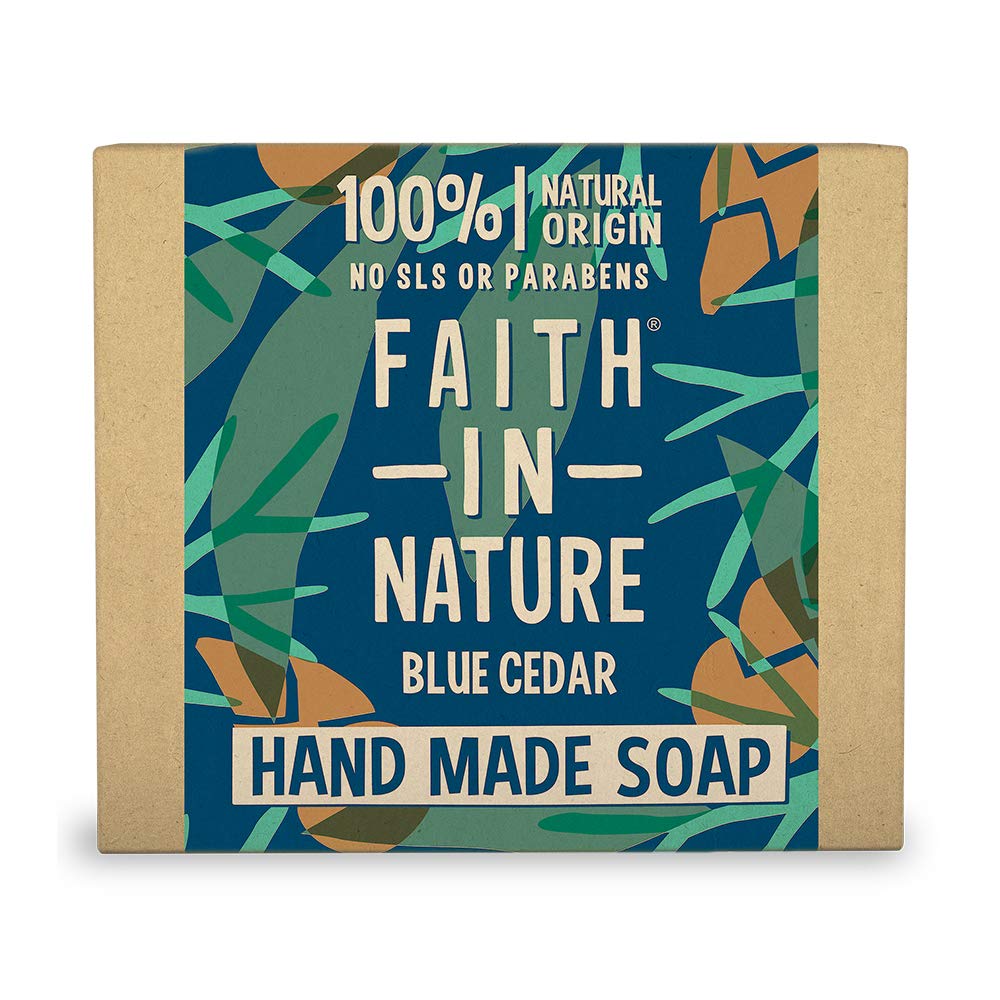 Faith In Nature Hand Made For Men Blue Cedar Soap 100g Beauty & Personal Care FAITH IN NATURE