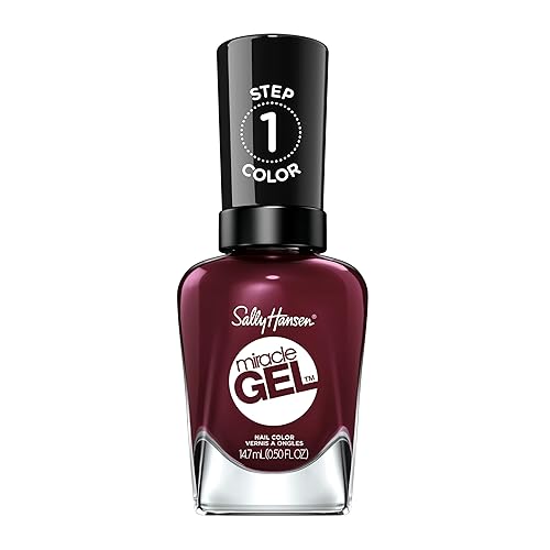 Sally Hansen Miracle Gel Salon Quality Nail Polish | Gel-Like Formula, Two-Step System, No UV Light Needed, Long Lasting | Opaque, Glossy | 479 Wine Beauty & Personal Care Sally Hansen