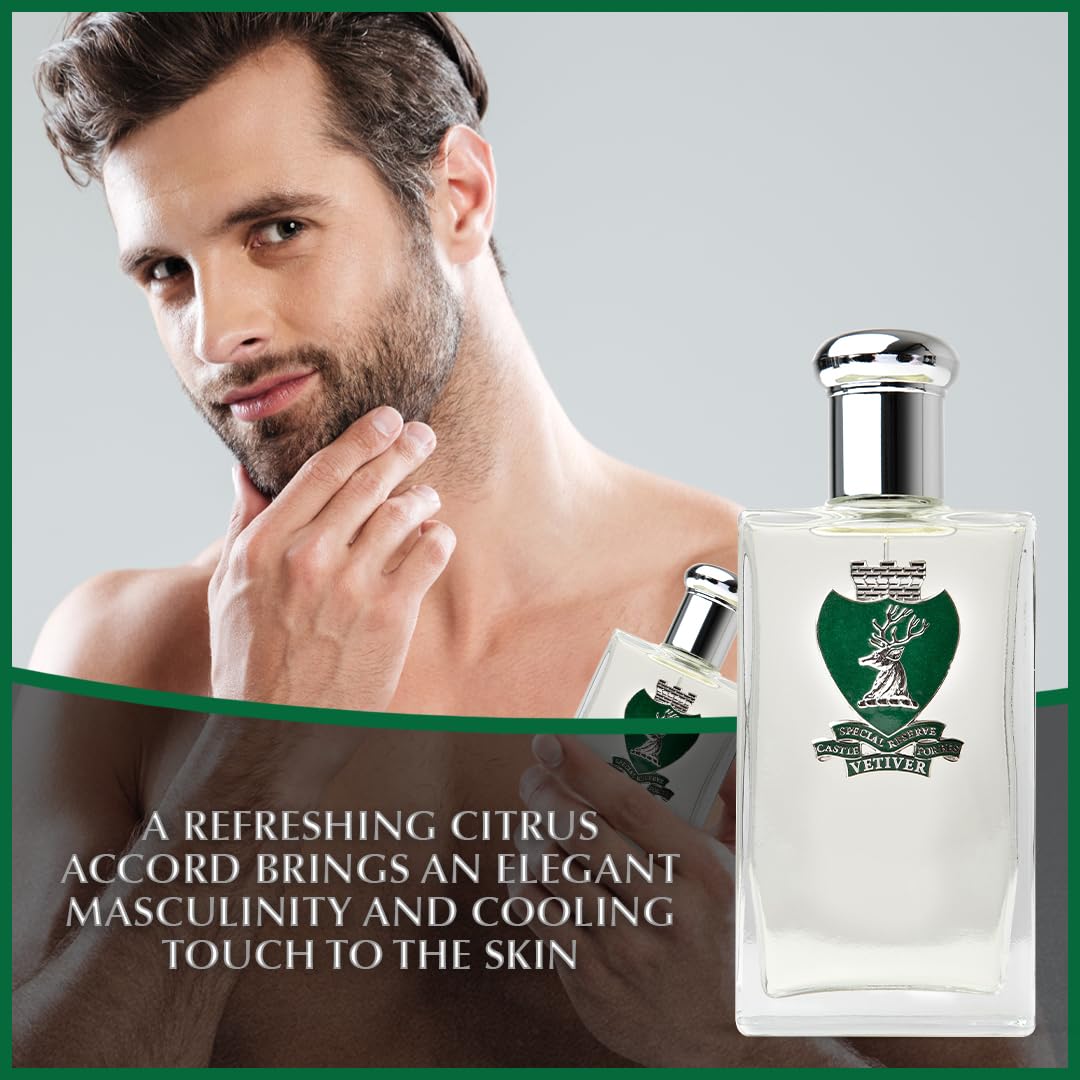 Castle Forbes Vetiver Special Reserve Men's Cologne, 100ml | Classic Men’s Fragrance w/a Modern Twist | Made w/Essential Oils | Paraben-Free Beauty & Personal Care Castle Forbes