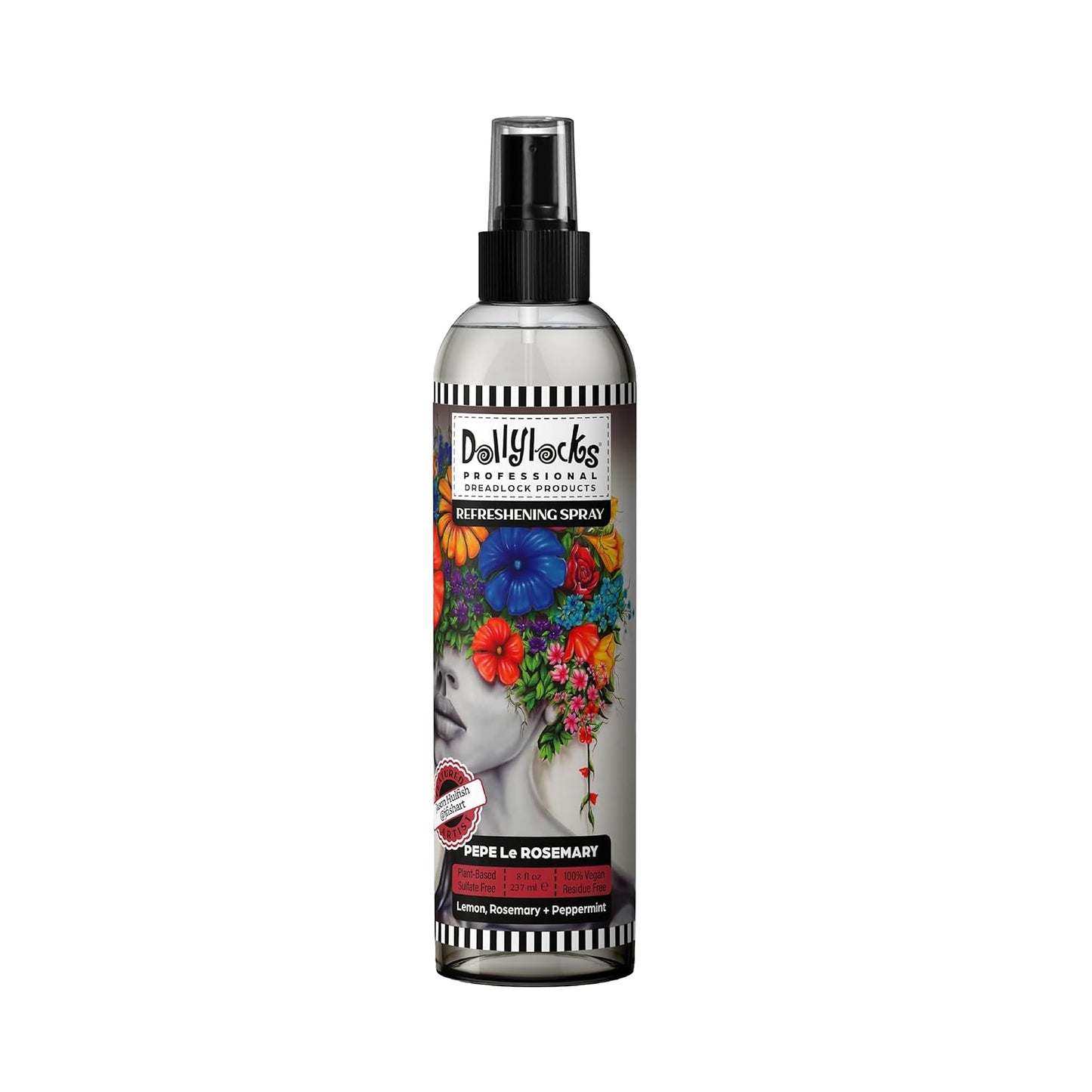 Dollylocks Refreshening Spray for Locs, Braids, Extensions, Dreadlocks | Rosemary Peppermint Lemon | Plant-based, Residue-free, Sulfate-free | Refresh Beauty & Personal Care Dollylocks