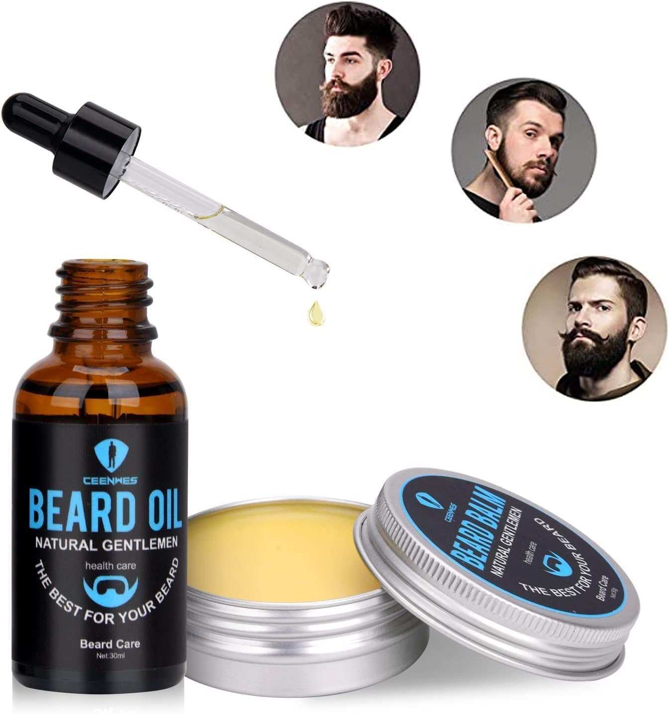 Beard Grooming Kit,Beard Kit with Beard Oil,Beard Growth Serum,Beard Wash, Beard Balm,Beard Brush, Beard Comb, Beard & Mustache Scissors Beard Growth Beauty and Personal Care Ceenwes