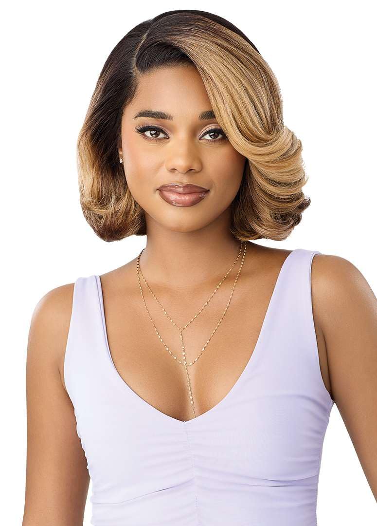 Outre Lace Front Wig - Perfect Hair Line 13X4 - Swoop Series - Swoop 23 (DARK BROWN 2)