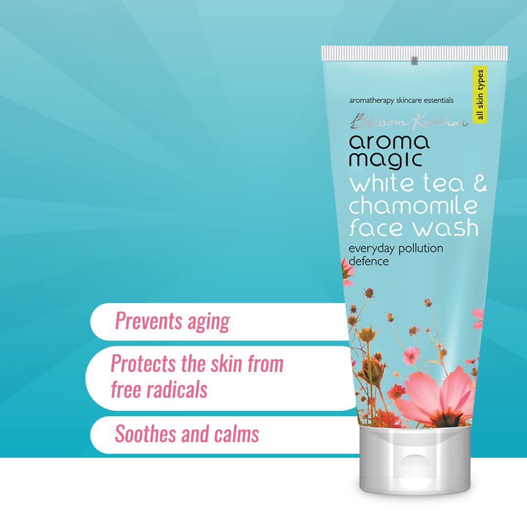 Aroma Magic White Tea & Chamomile Face Wash | Free Radical Damage Protection | Reduces Signs of Aging | Refreshing & Soothing | for All Skin Types | Beauty & Personal Care Aroma Magic