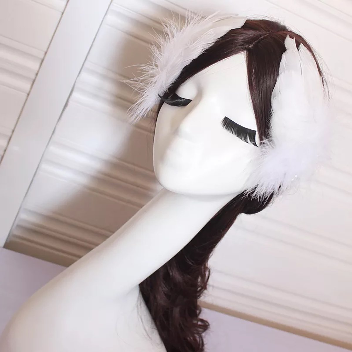 2PCS Girls Heart-shaped Feather Hair Clip Headpiece Party Hairpins Hair Barrettes Hair Accessory Bridal Wedding Feather Fascinator (White) Beauty & Personal Care Fodattm