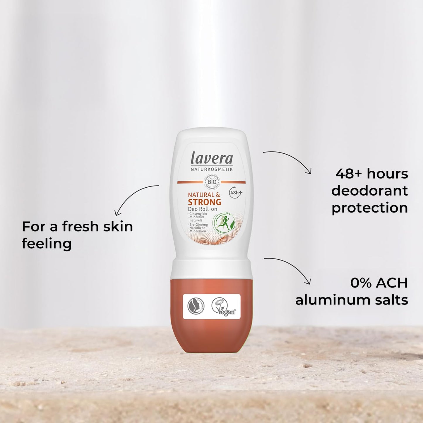 lavera Natural & Strong Deo Roll-On 48h - vegan - natural cosmetics - with organic ginseng & natural minerals - no aluminium - climate neutral - 48h Beauty and Personal Care lavera