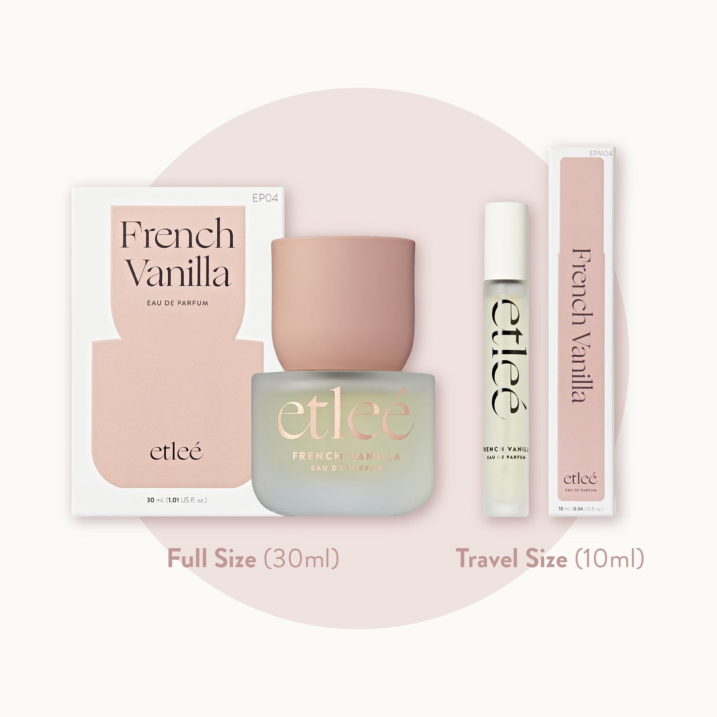 ETLEÉ French Vanilla Eau de Parfum 0.34oz, Long Lasting Perfume Inspired by Kay Vanilla 28, Oriental Notes With Pear, Musk, Amber, Rose, Lily Beauty & Personal Care ETLEÉ