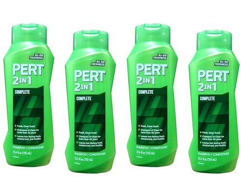PERT 2 in 1 Complete Clean Shampoo and Conditioner - Mens Shampoo for Daily Use - Hair Conditioner for Men - Removes Dirt, Oil, and Build Up - 4 pc Beauty & Personal Care Pert
