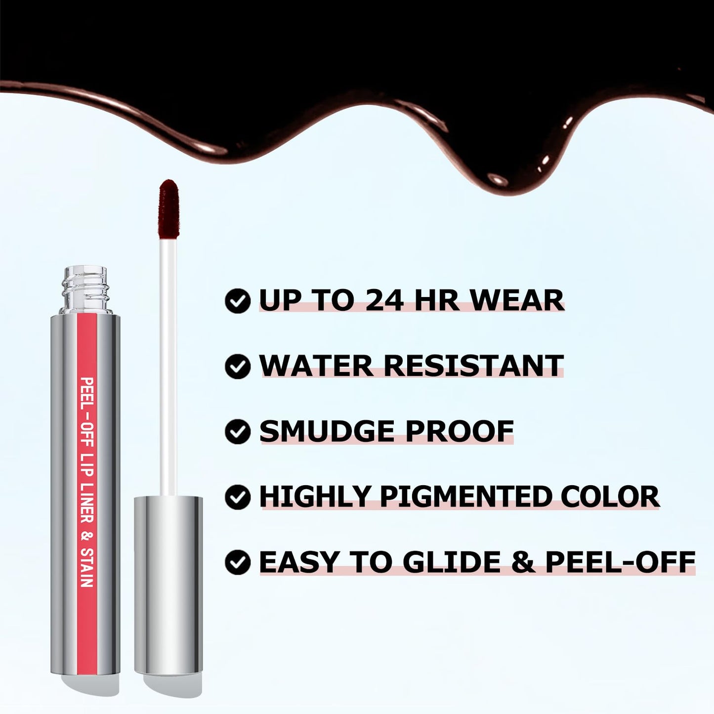 Cilrofelr Peel Off Lip Liner Stain, Long Wear Tattoo Lip Liner with Tweezer, Peel Off Lip Stain with Matte Finish, Long Lasting, Waterproof Beauty and Personal Care Cilrofelr