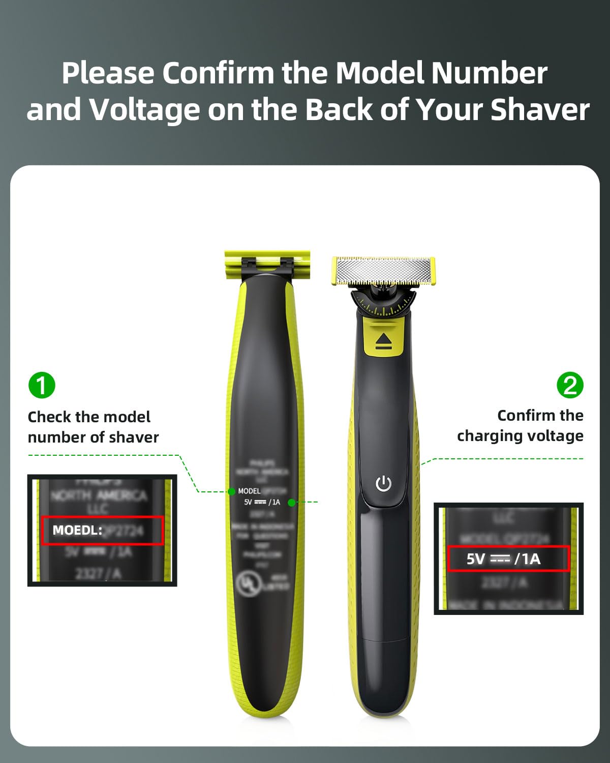 Superer 5V Fast Charger for Philips Norelco One Blade 360 QP2724 QP2834, Wet&Dry Series 2000 2400, MG7910 MG5910 MG9510 MG9520 MG9525, QP4631 QP6552 Beauty and Personal Care Superer
