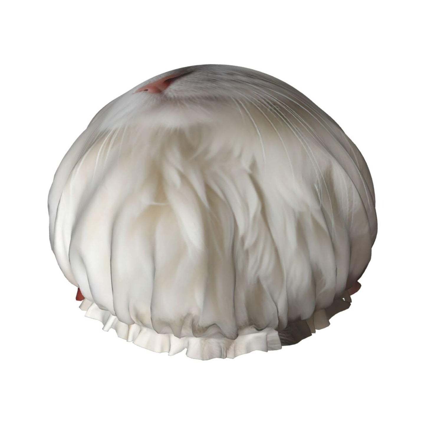 Cute White Cat Shower Cap For Women Reusable Double Layers Bathing Bath Cap Hair Caps Waterproof Elastic Band Ladies Spa Salon Shower Hat Hair Caps Beauty and Personal Care GDSHJKLW