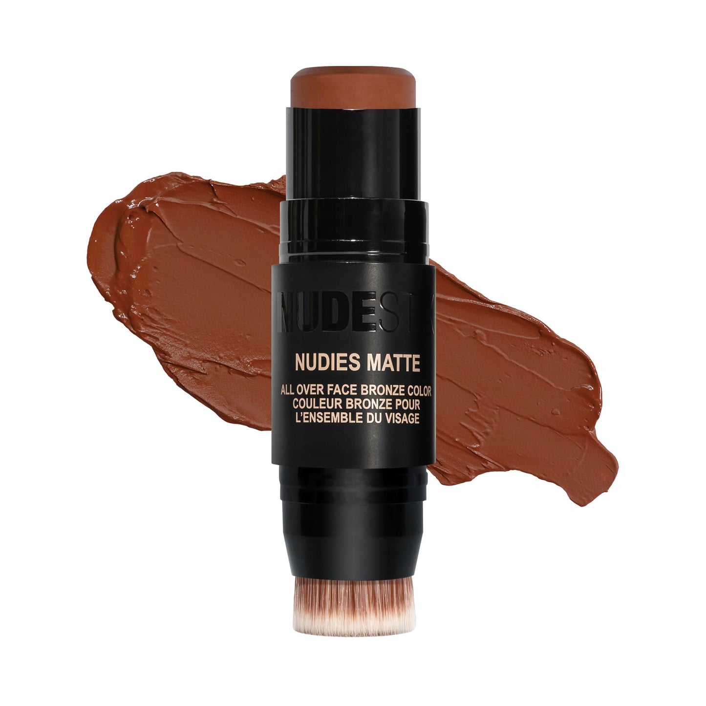 Nudestix Nudies Bronze All Over Matte Bronzing Stick - 3-in-1 Cream Bronzer for Cheeks, Eyes & Lips with Built-In Brush | Natural Contour & Sun-Kissed Beauty & Personal Care Nudestix