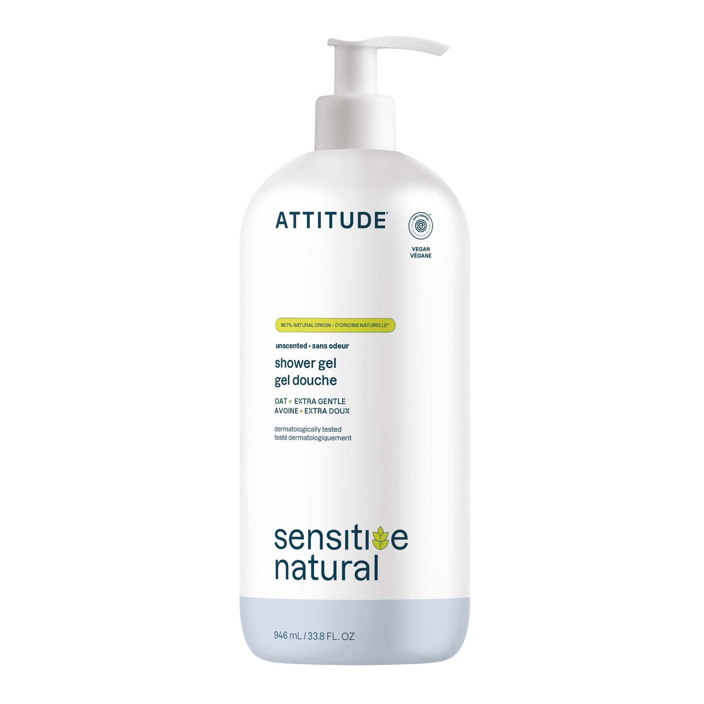ATTITUDE Body Wash for Sensitive Skin, EWG Verified Shower Gel, Soothing Oat, Dermatologically Tested, Plant and Mineral-Based, Vegan Personal Care Beauty & Personal Care ATTITUDE