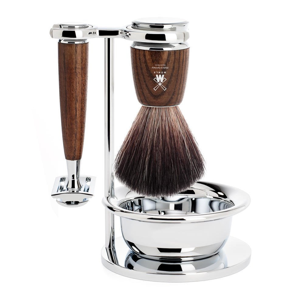 MÜHLE RYTMO Shaving Kit for Men, Steamed Ash Wet Shave Grooming Set 4-Piece Beauty and Personal Care MÜHLE