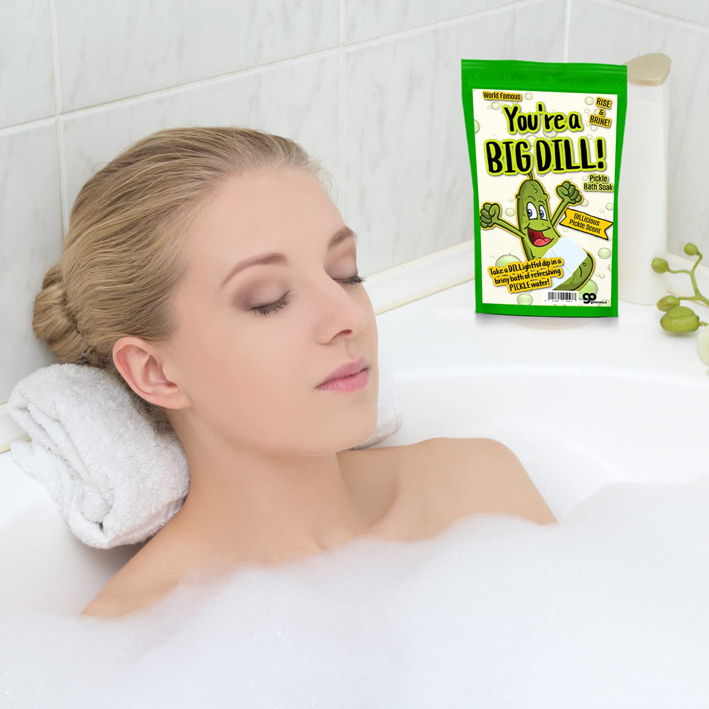 Big Dill Pickle Bath Soak - Fresh Dill Pickle Scent Bath Salts for Kids - Weird Spa Gift for Pickle Lovers, Funny Christmas Stocking Stuffers, Unisex Beauty and Personal Care Gears Out