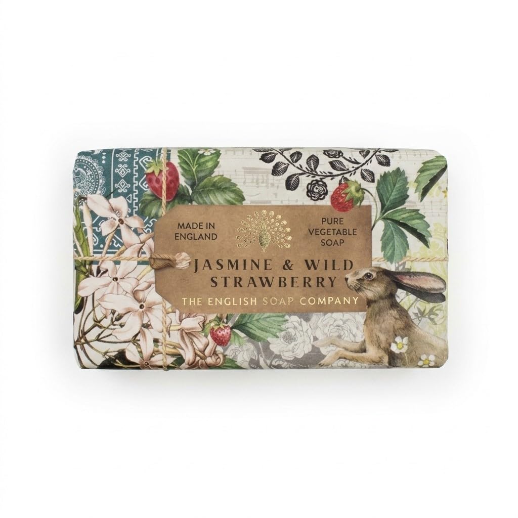The English Soap Company Anniversary Edition Jasmine and Wild Strawberry Luxury Bar Soap Beauty & Personal Care The English Soap Company