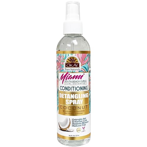 OKAY Curl Enhancer Conditioning Detangling Spray 8 oz - Leave-In Detangler for Curly, Wavy Hair - Anti-Frizz, Knot-Free, Hydrating Spray for Easy Beauty & Personal Care OKAY