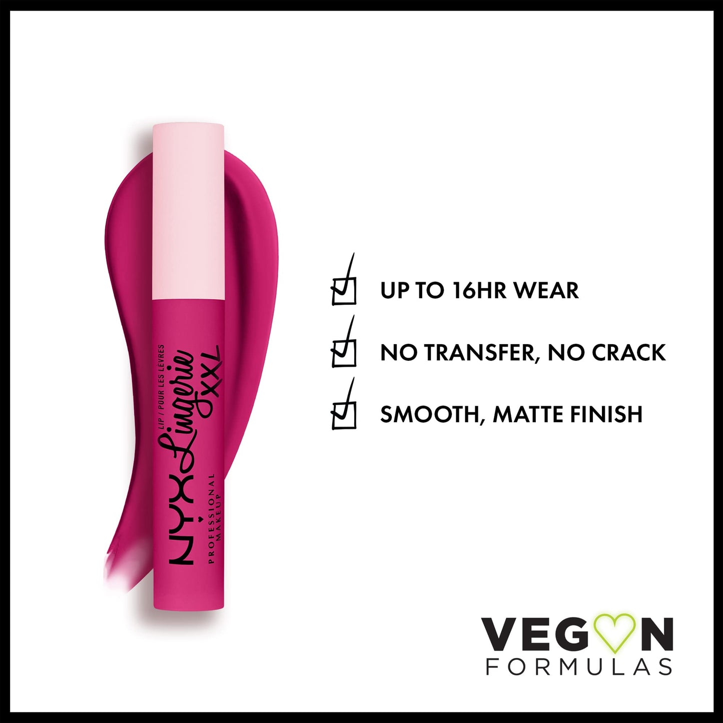 NYX PROFESSIONAL MAKEUP Lip Lingerie XXL Matte Liquid Lipstick - Pink Hit (Cool Toned Hot Pink) Beauty & Personal Care NYX PROFESSIONAL MAKEUP