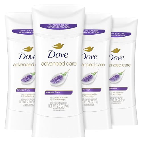Dove Advanced Care Antiperspirant Deodorant Stick Lavender Fresh 4 ct for helping your skin barrier repair72 hr odor control and sweat protection Beauty and Personal Care Dove