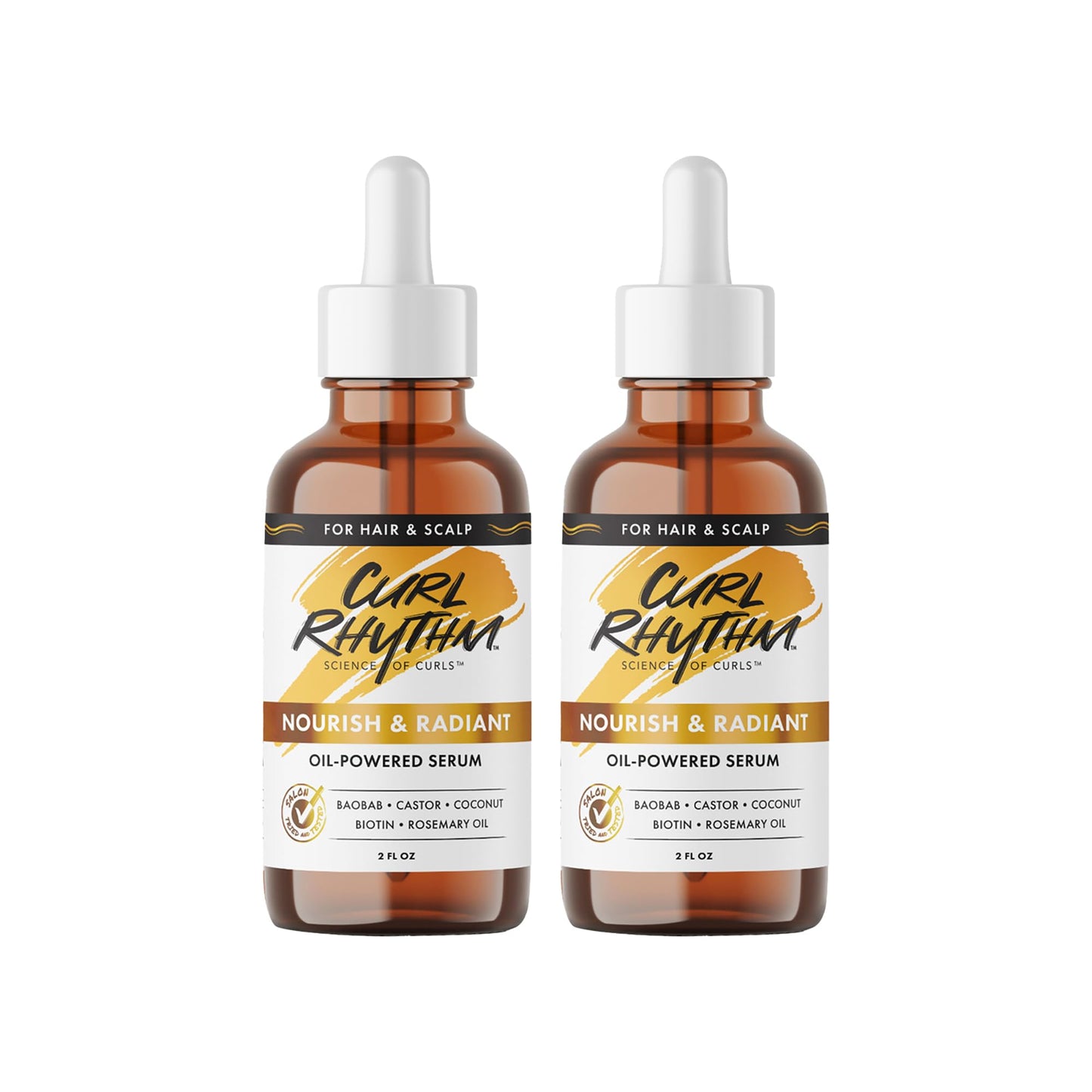 Curl Rhythm Nourish and Radiant Oil-Powered Serum - Nourishing Hair Oil - Non-Greasy Scalp Care - Hair Serum with Biotin for All Curl Types - 2 pc Beauty & Personal Care Curl Rhythm