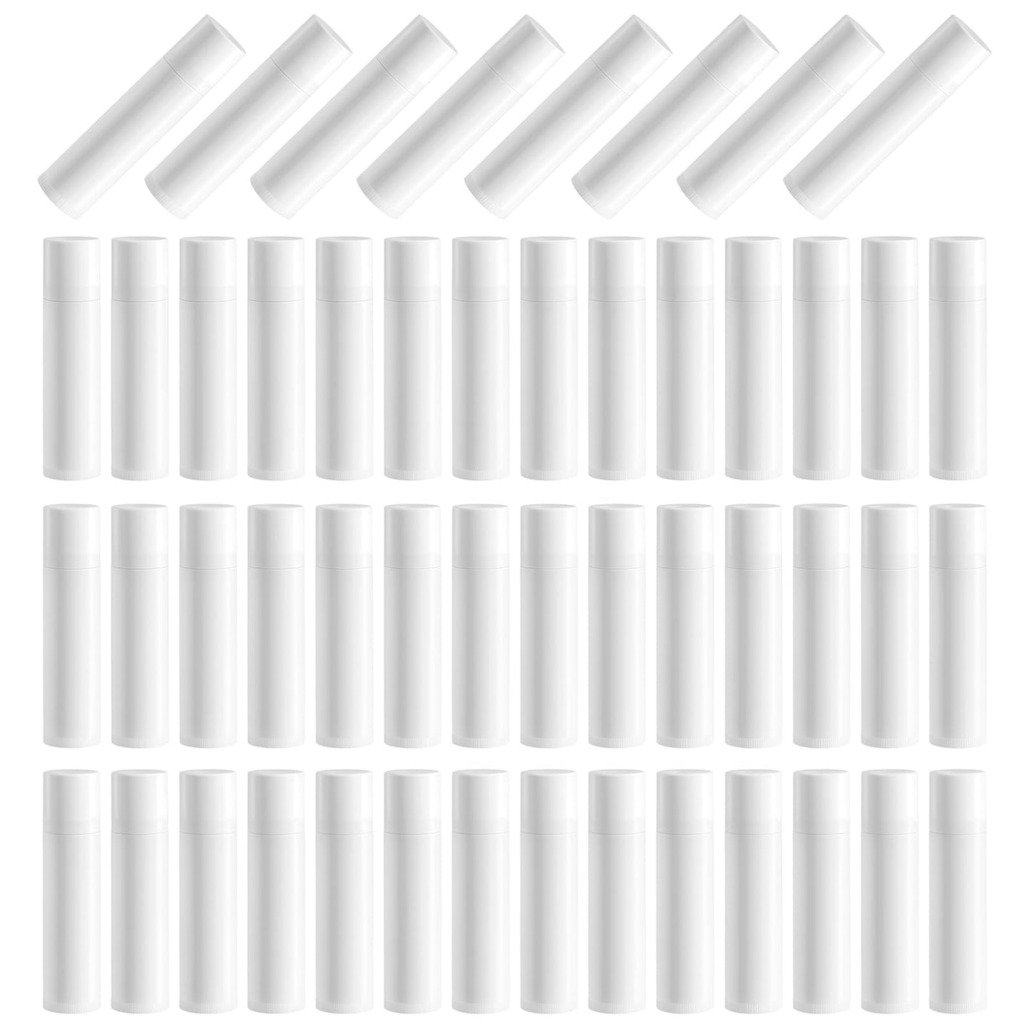 50 Pcs 5ml Empty Lip Balm Tubes, White Round Refillable Lip Balm Containers, Portable DIY Lipstick Cosmetic Tubes Reusable Empty Storage Tubes Beauty and Personal Care vipolish