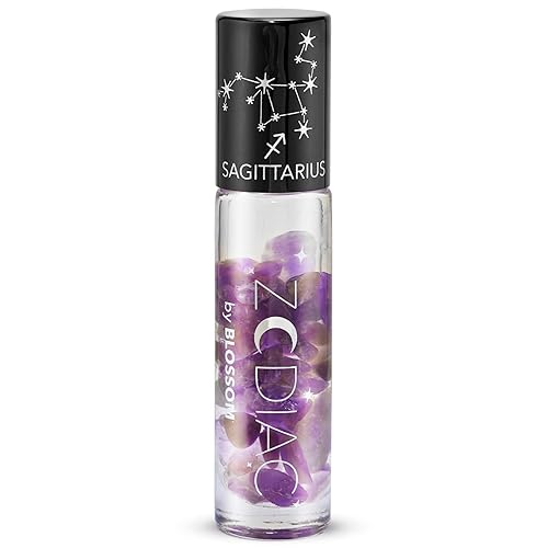 Blossom Lip Gloss Zodiac Sign Vanilla Scented Roll-On Lip Gloss, Moisturizing + Hydrating with Zodiac Crystals, Made in USA, 0.20oz, Sagittarius Beauty & Personal Care Blossom