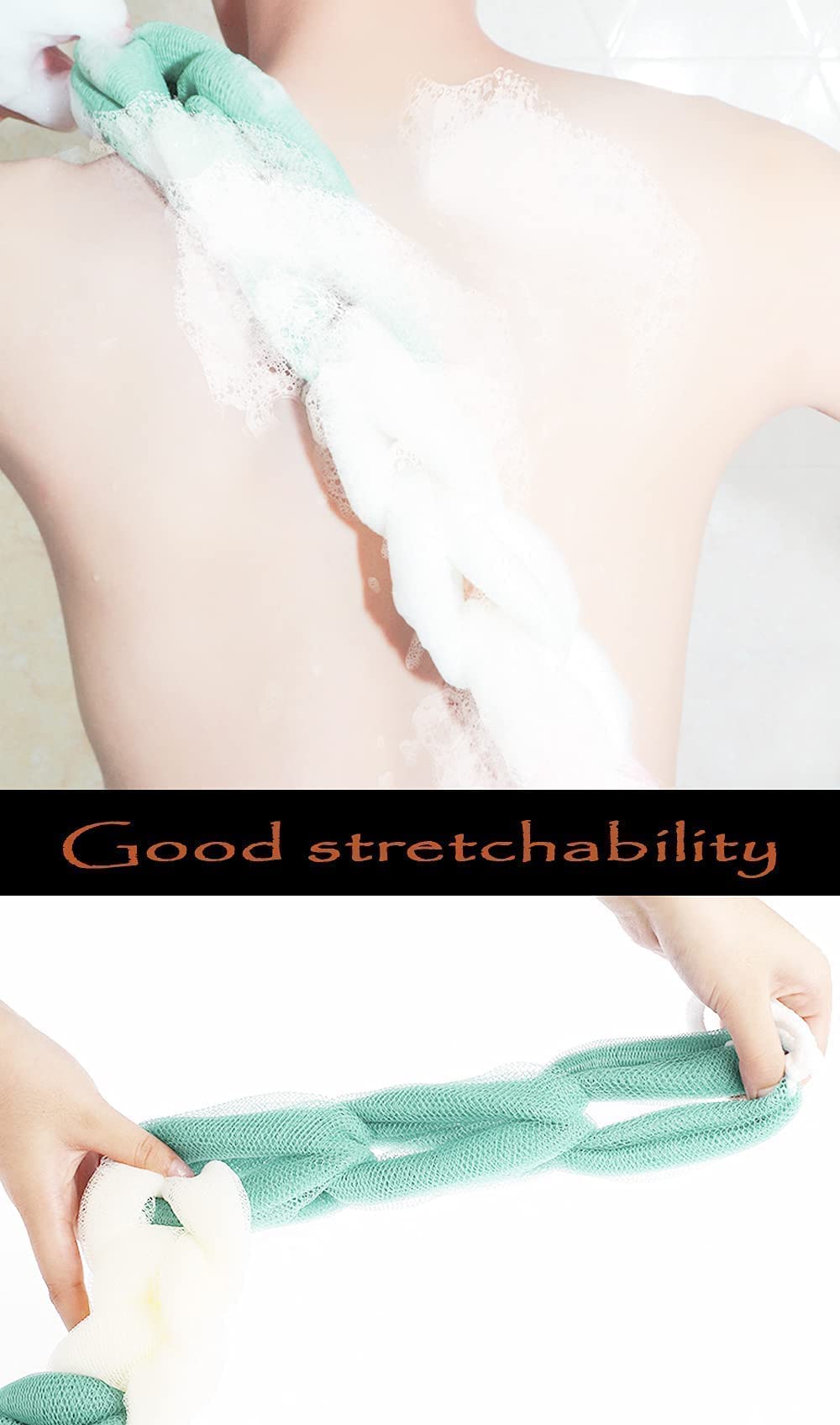 MURRI&MURRDI 4 Packs Long Loofah Back Scrubber for Shower,Body Bath Sponge Ball with Rope Handles,Stretch Exfoliating Mesh Sponge for Men and Women Beauty & Personal Care MURRI&MURRDI