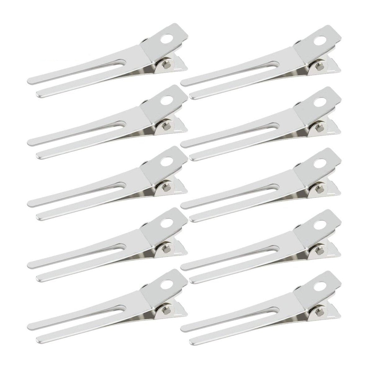 50pcs Hairdressing Double Prong Curl Clips, Wobe 1.8" Setting Section Hair Clips Metal Alligator Hairpins for Bow Great Pin Clip, Styling Salon Beauty & Personal Care Wobe