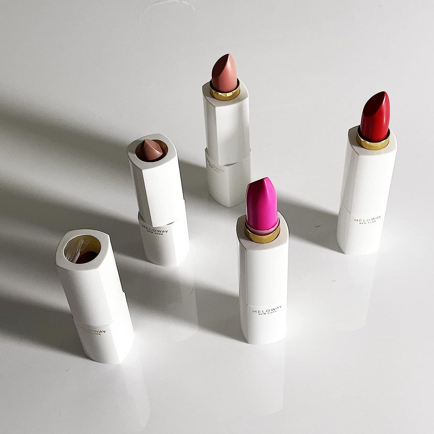 MELOWAY Hi-Rise Hydrating Matte Lipstick | Moisturizing, High-Pigment, Vegan Formula | Long-Lasting, Non-Drying, One-handed Capless Lipstick for Easy Beauty & Personal Care MELOWAY