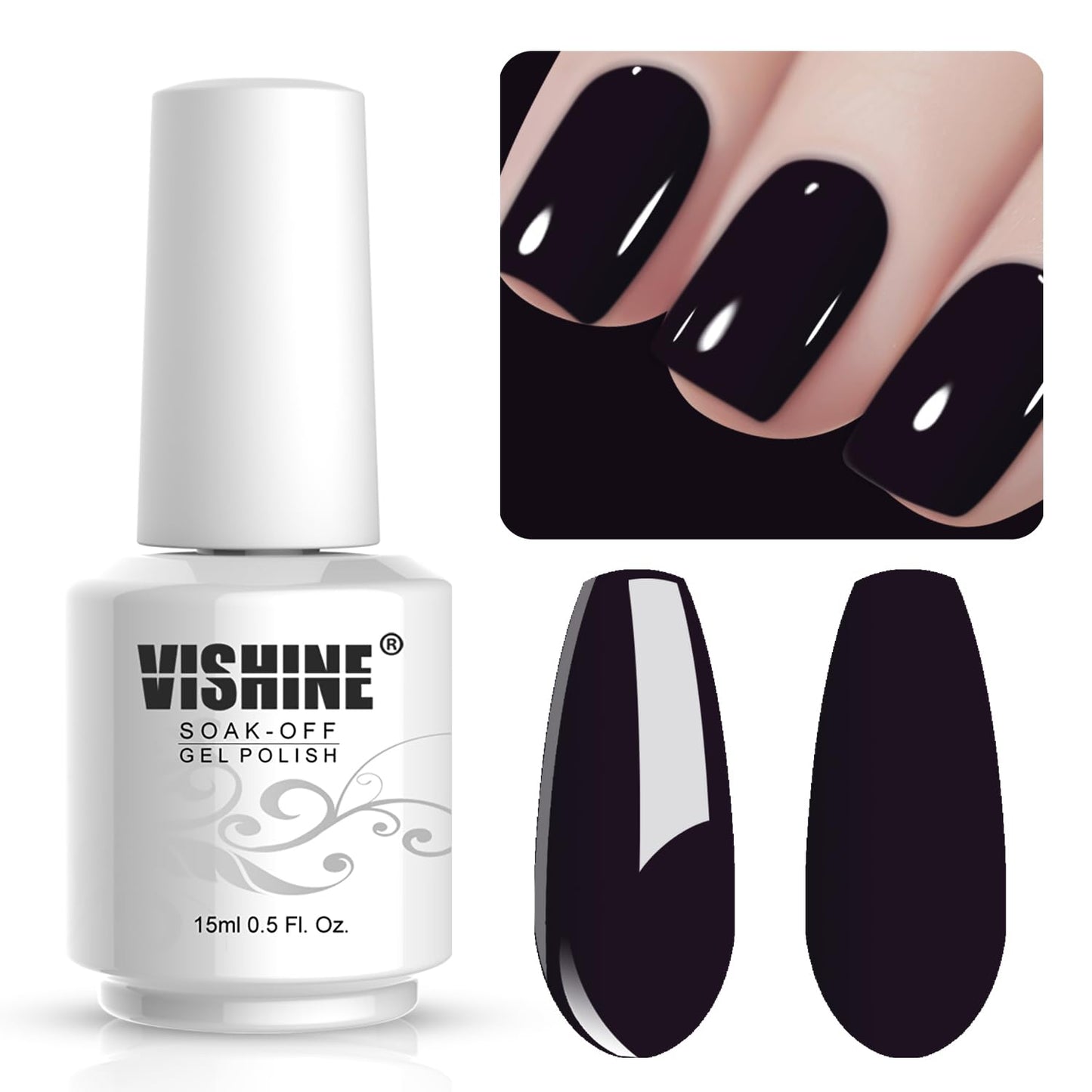 Vishine Gelpolish Professional Manicure Salon UV LED Soak Off Gel Nail Polish Varnish Color Deep Purple (1342) Beauty & Personal Care Vishine
