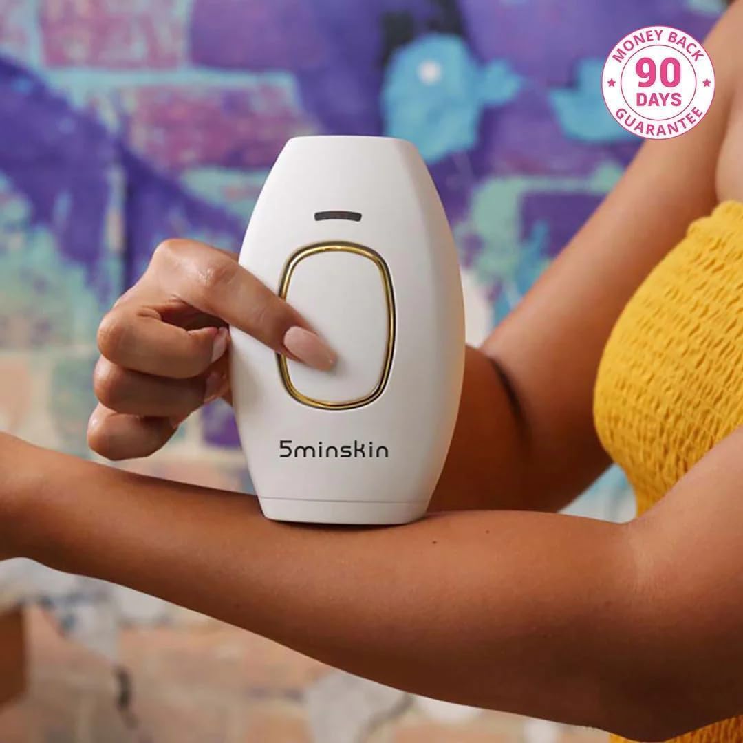 5minskin - at Home Use Permanent Hair Removal, Facial Hair Removal Device for Beautiful Skin of Upper Lips, Arm, Leg, Armpit Beauty and Personal Care 5minskin