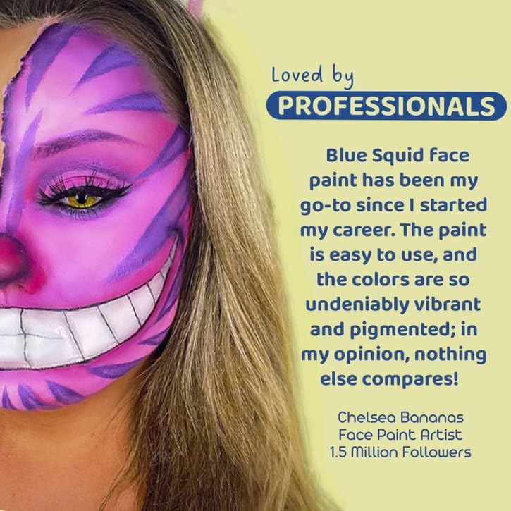 Blue Squid Face Paint Water Based Single Cake Professional Face Paint & Body Paint - Water Activated, Kids Adults Face Painting for Costume, Halloween Beauty & Personal Care Blue Squid