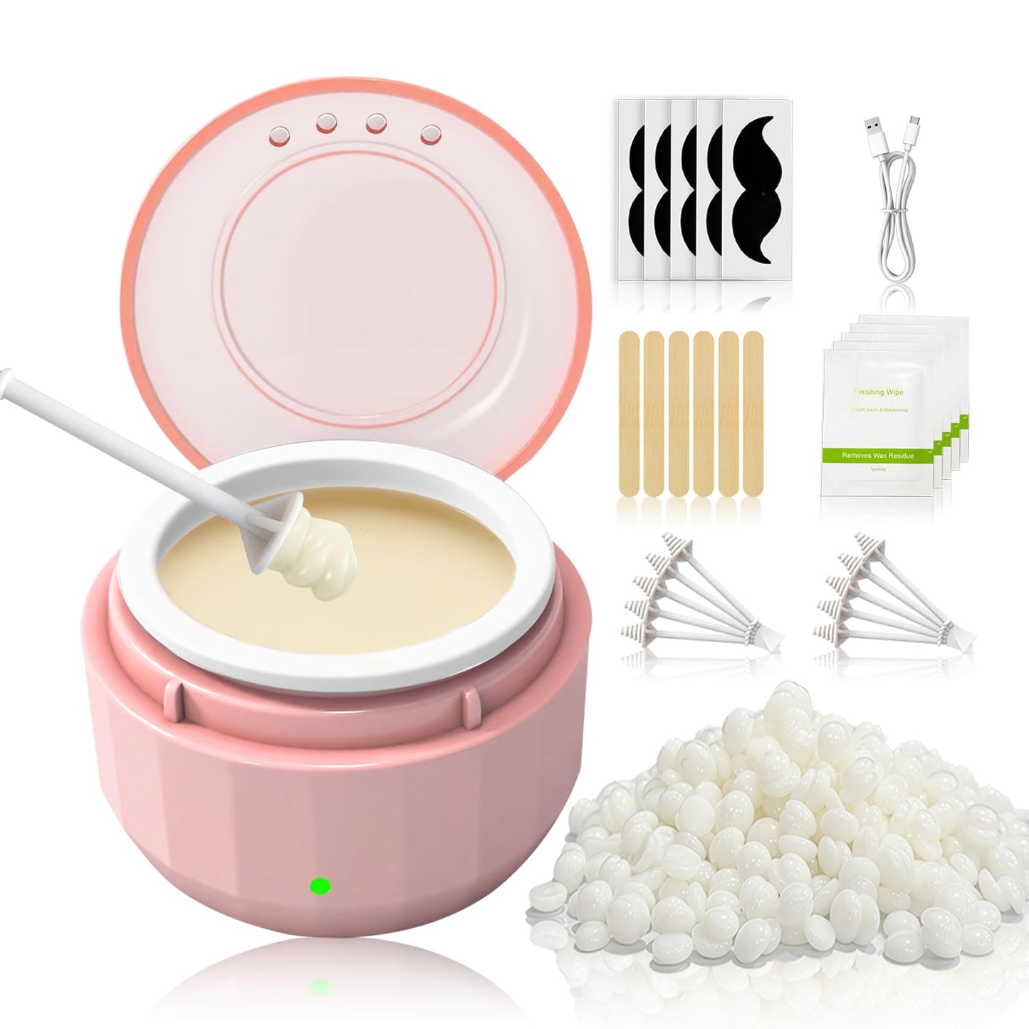 Mini Nose Hair Waxing Kit for Women & Men, Portable USB-C Nose Wax Kit with 50g Beads and 10 Sticks, Multi-functional Wax Melt Warmer with Silicone Beauty and Personal Care Wokyo