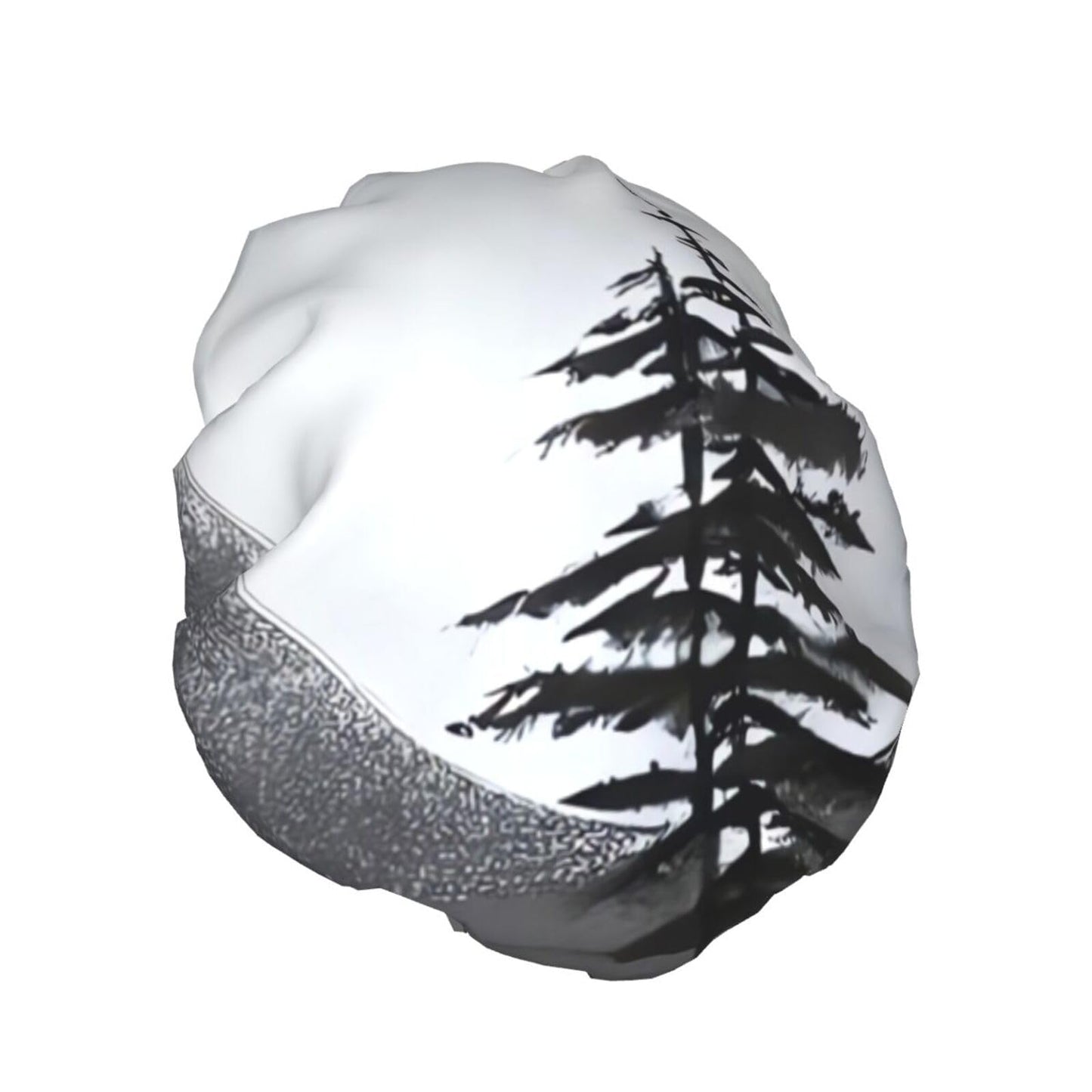Moon Pine Tree Shower Cap for Women Men Large Reusable Shower Bonnet Double-Layer Waterproof Bath Caps Elastic Band Hair Hat for All Hairstyles Beauty and Personal Care BWLHJKE