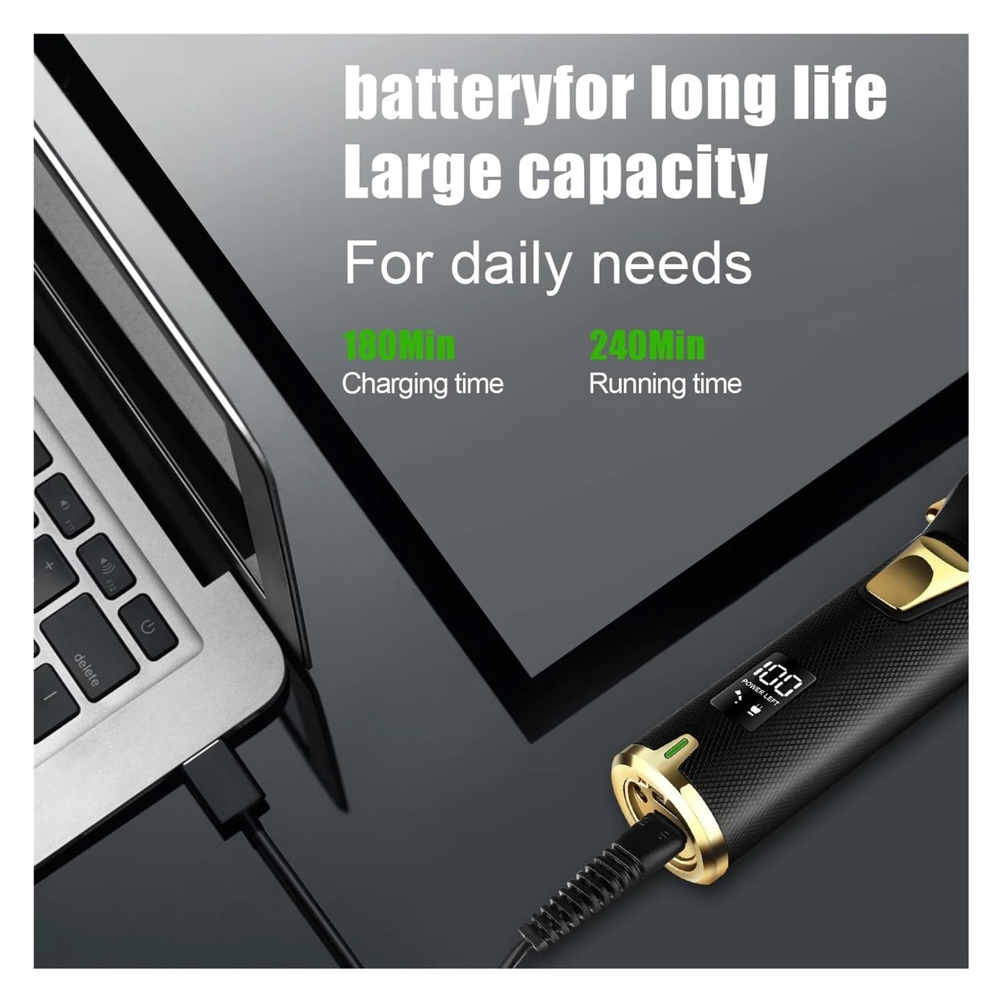 EWKYLSEM Razors HIENA Men's Premium Haircut Kit,USB Charging with LCD Display Powerful Electric Hair Clipper Essential for The Elegant Gentleman(3pcs Beauty and Personal Care EWKYLSEM