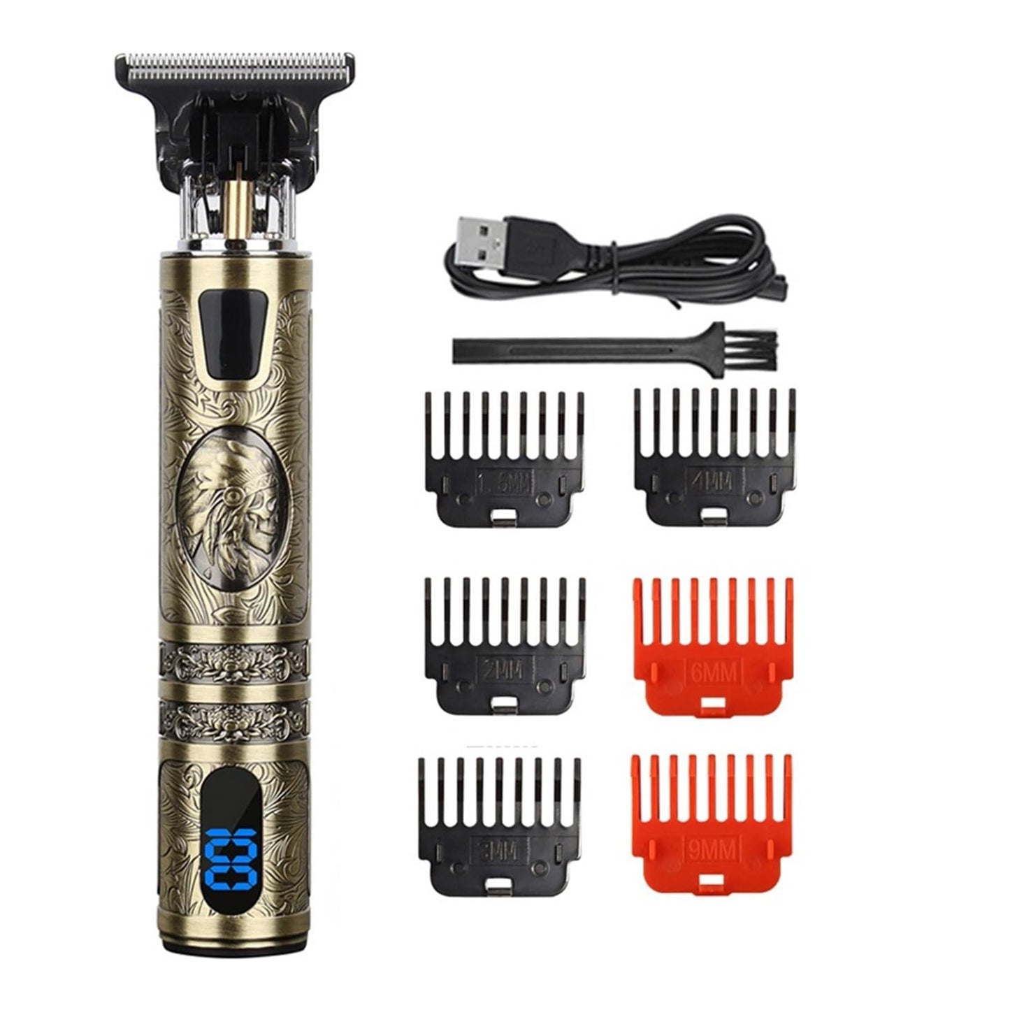 Razors T9 0mm USB Electric Hair Cutting Machine Rechargeable Hair Clipper Professional Man Shaver Beard Trimmer for Men Barber(IndianLCD) Beauty and Personal Care EWKYLSEM