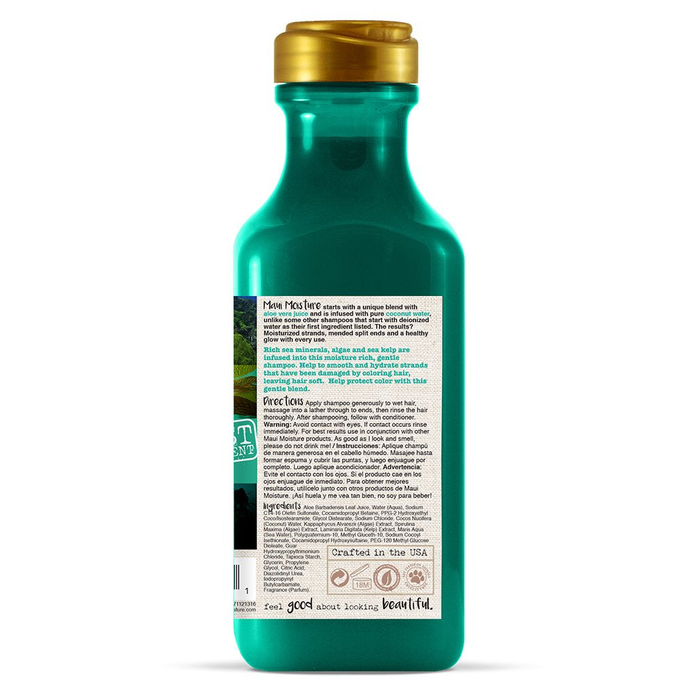 "Maui Moisture Color Protection + Sea Minerals Shampoo, Protect -Treated Tresses with Rich, Pure Algae, and Sea Kelp, Non-GMO, 13 Fl Oz"