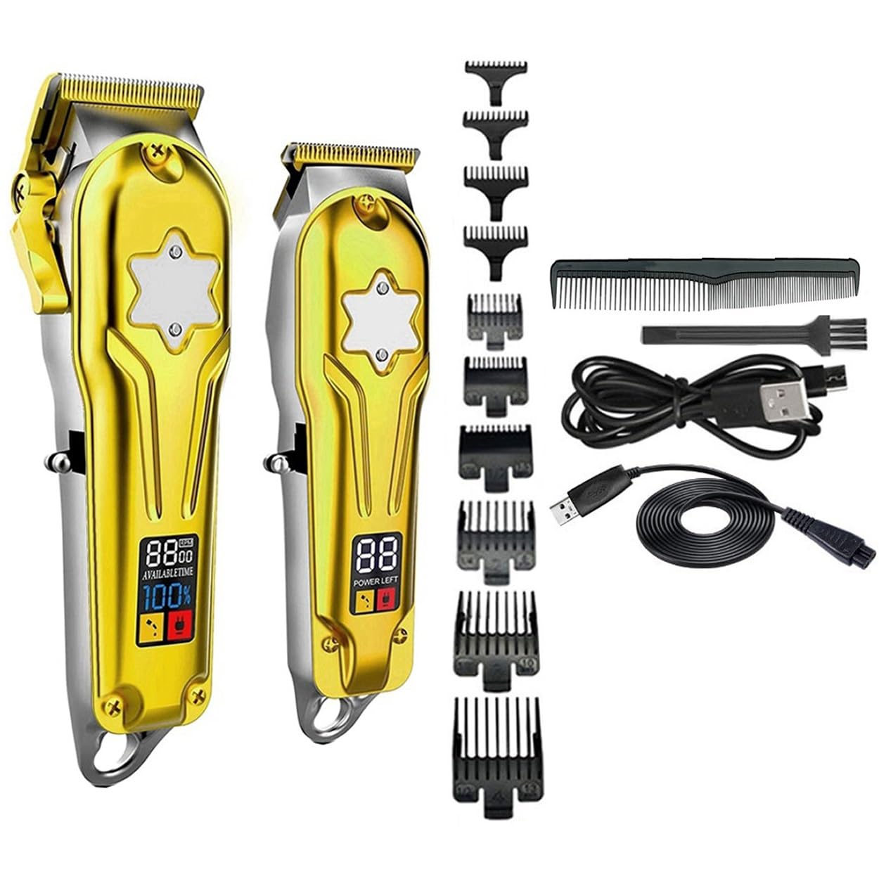 GLESVOWIO Pro Hair Clipper Professional Powerful Hairdressing Combo Kits Electric Trimmer Cutting Machine Metal Beauty and Personal Care GLESVOWIO