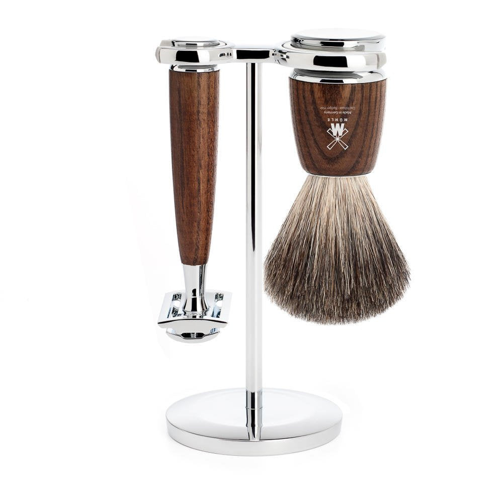 MÜHLE RYTMO 3-Piece Pure Badger Safety Razor Luxurious Modern Shaving Set - Perfect for Every Day Use, Barbershop Quality Close Smooth Shave Beauty and Personal Care MÜHLE