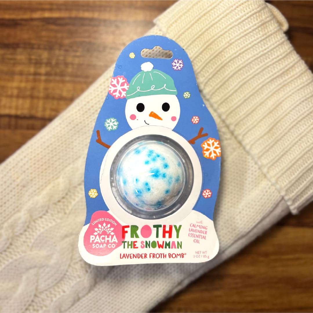 PACHA SOAP Co. Holiday Bath Bomb Card 3 Pack, Frothy The Snowman - Scents of Lavender, Moisturizing, Naturally Derived & Handcrafted in The USA Beauty & Personal Care Pacha Soap Co