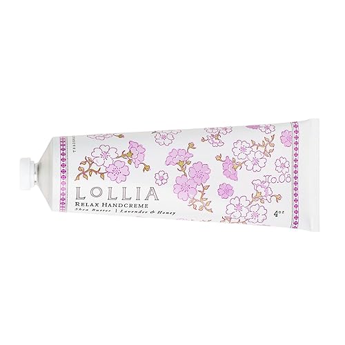 LOLLIA Relax Handcreme, 4 oz, Sugar Cane, Vanilla Bean, & Jasmine, Scented Hand Cream for Women, Moisturizing Lotion for Dry Hands, Quick Absorbing Beauty & Personal Care LOLLIA