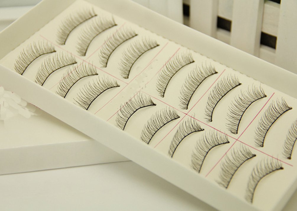 Ewanda store 10 Pairs False Eyelashes Natural Naked Makeup Short Eyelashes Handmade False Eye lashes Beauty & Personal Care Ewanda store