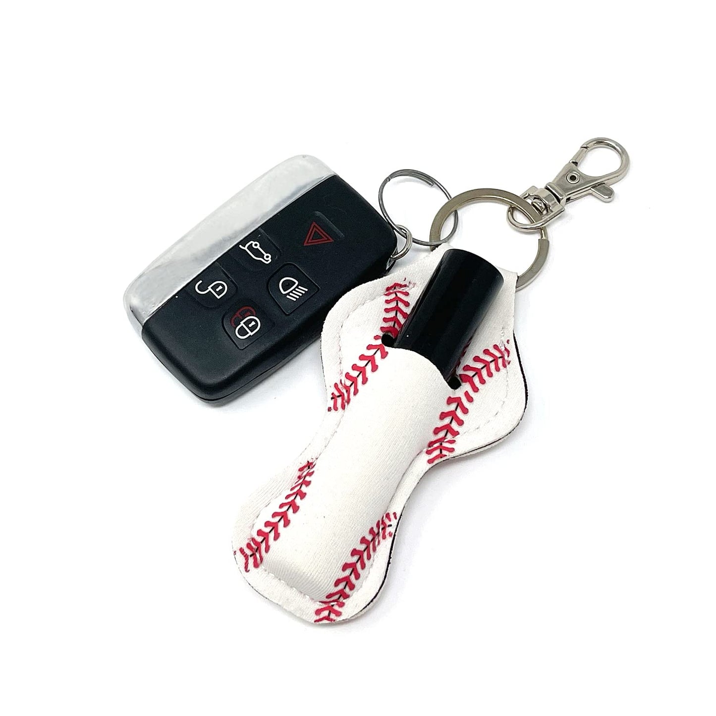 allydrew 10 Pack Chapstick Holder Keychain, Keyring for Lip Balm Lip Gloss Lipstick with 10 Pieces Metal Keyring Clasps, Baseball/Softball Beauty & Personal Care allydrew