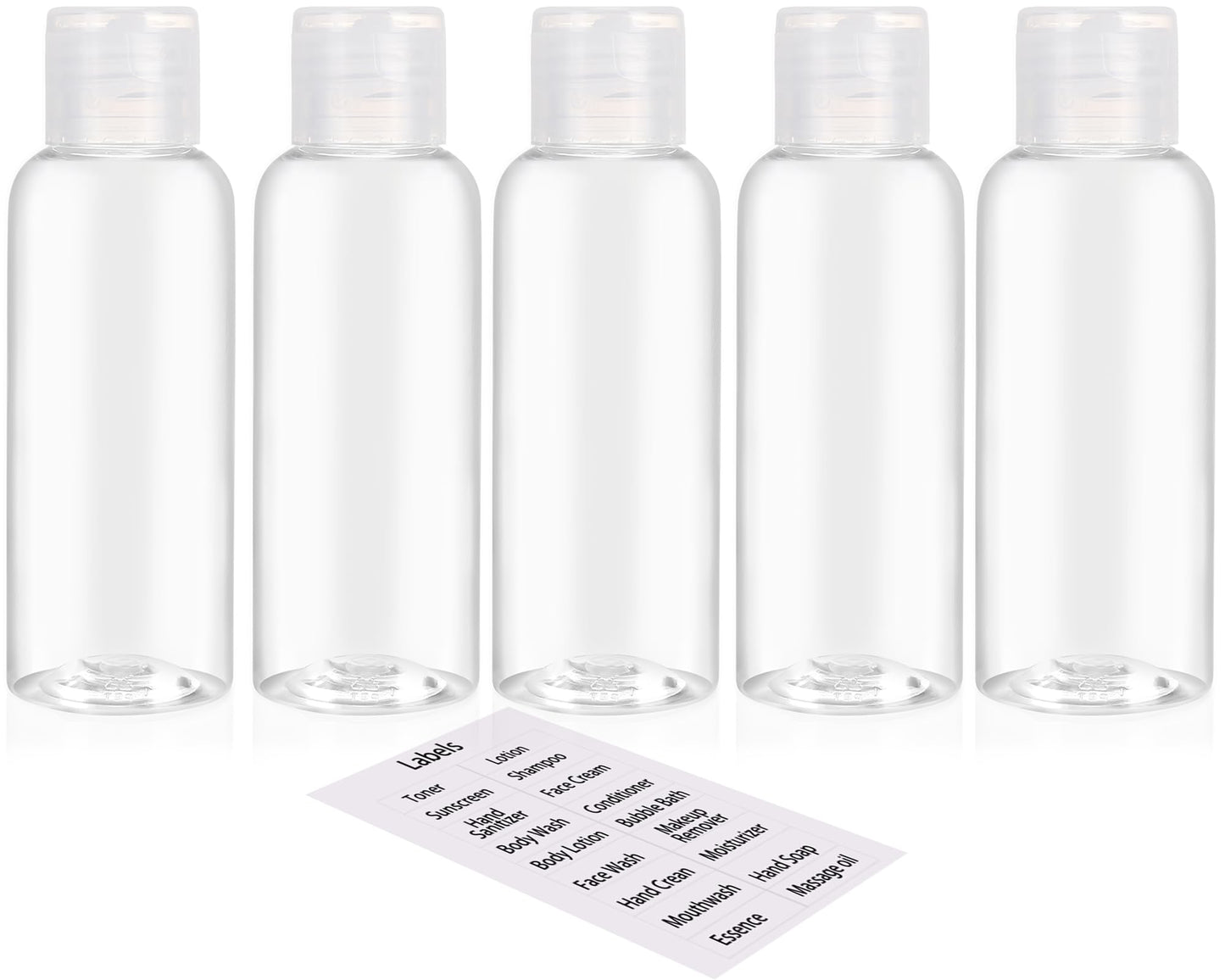 DNSEN 5 Pack 3.4oz Empty Plastic Travel Bottles for Toiletries TSA Approved Leak Proof Squeezable Travel Size Containers Travel Essentials Beauty and Personal Care DNSEN Default Title