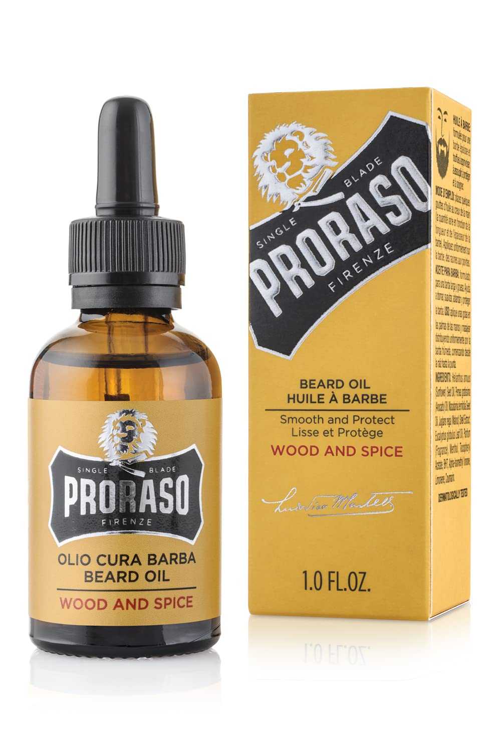 Proraso Wood and Spice Beard Oil - Moisturizing Avocado, Sunflower, Cedarwood & Vanilla Condition Beards & Add Shine - Leave In Facial Hair Oil Beauty and Personal Care Proraso