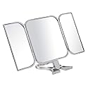 Danielle Creations 3-Way Foldable Travel Makeup Mirror with Built in Stand and Handle, Silver Beauty & Personal Care DC DANIELLE